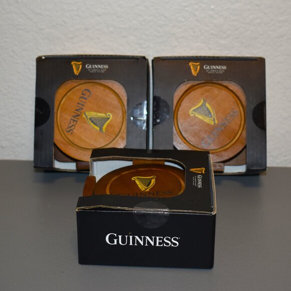 NEW Guinness Wood Coaster Set *Lot of 3 Sets* - Picture 1 of 3